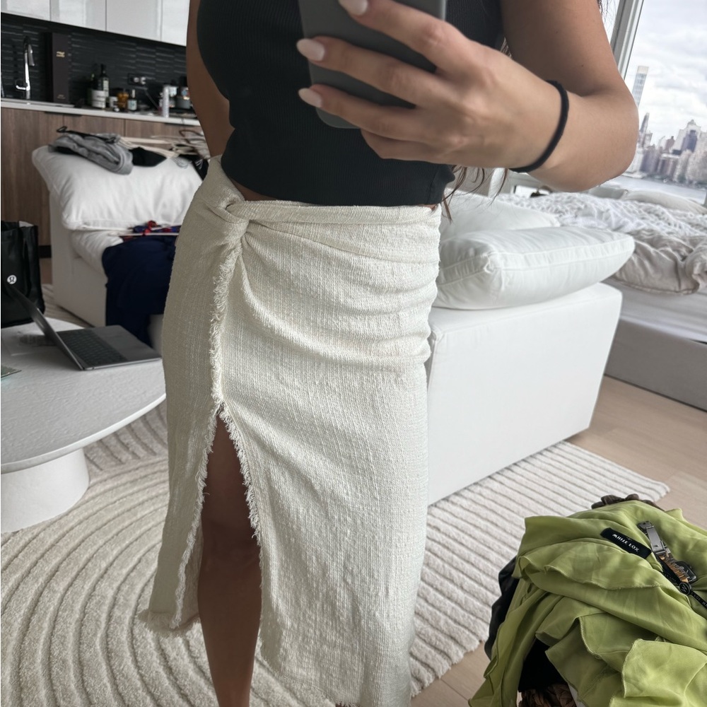 Zara tweed fringe skirt - Picture 2 of 4